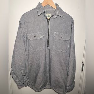 vintage 90s Hickory Work pullover Shirt Size Large